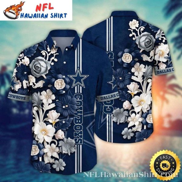 Vivid Botanical Dallas Cowboys Hawaii Shirts – Blue Floral Parade