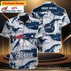 Whale Tail Defense – Personalized New England Patriots Monochrome Hawaiian Shirt