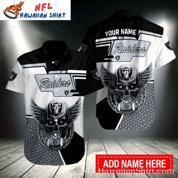 Winged Skull Raiders Bold Contrast Custom Hawaiian Shirt