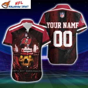 Yellow Skull Buccaneers Custom Name Hawaiian NFL Tampa Bay Shirt